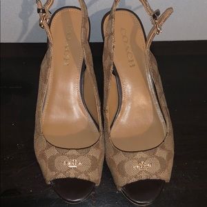 COACH Peep Toe Wedges